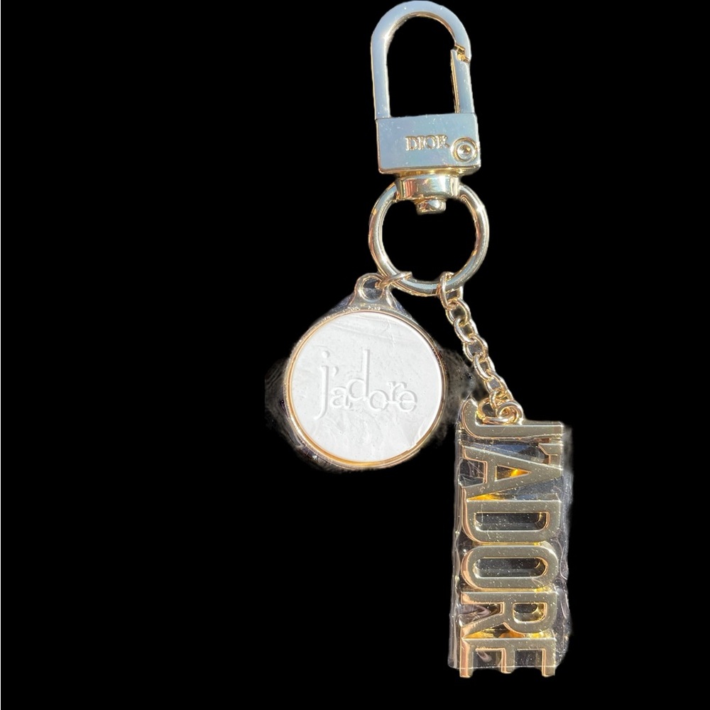 NEW in Box Dior J'adore Gold Keychain/Bag Chain with Dior Engraved Lobster Clasp - Picture 2 of 10